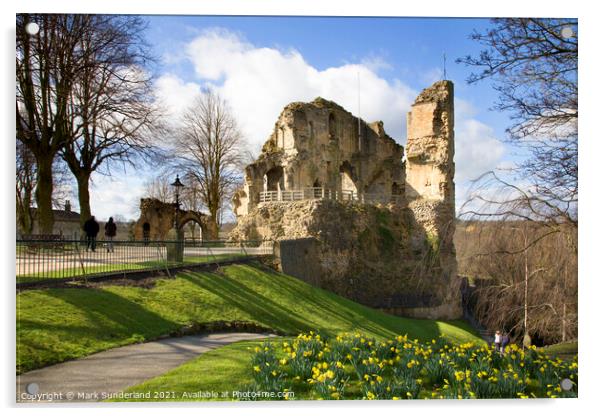 Knaresborough Castle in Spring Acrylic by Mark Sunderland