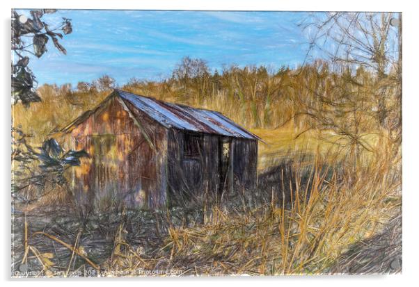 Derelict Farm Store Acrylic by Ian Lewis