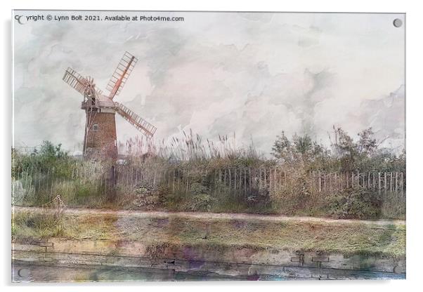 Windmill Norfolk Broads Acrylic by Lynn Bolt