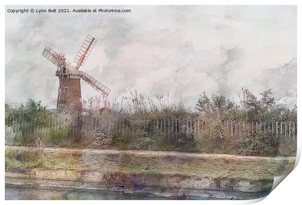 Windmill Norfolk Broads Print by Lynn Bolt