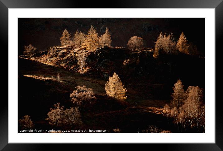 Autumn colours in the Lake District. Framed Mounted Print by John Henderson