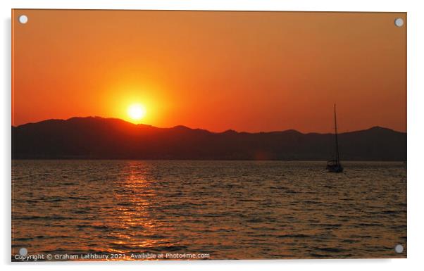 Sunset over Marmaris, Turkey Acrylic by Graham Lathbury