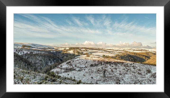 Snowy landscape around Dunkery Hill, Exmoor National Park Framed Mounted Print by Shaun Davey