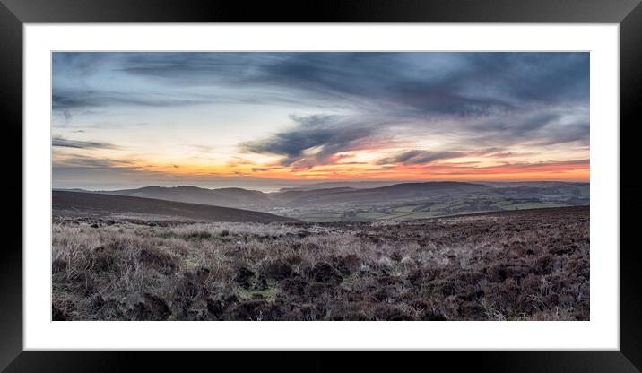 Colourful winter sunrise from Dunkery, Exmoor Framed Mounted Print by Shaun Davey