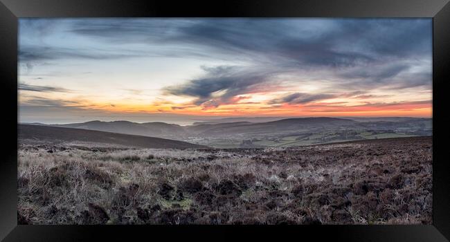 Colourful winter sunrise from Dunkery, Exmoor Framed Print by Shaun Davey