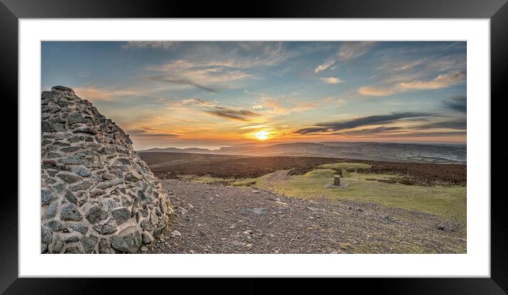 Colourful winter sunrise from Dunkery, Exmoor Framed Mounted Print by Shaun Davey