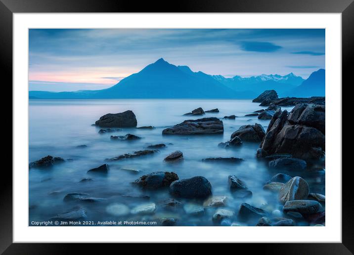 Elgol Blues, Isle of Skye Framed Mounted Print by Jim Monk