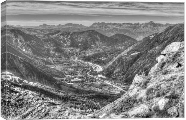 Alps Mountain Valley Canvas Print by David Pyatt