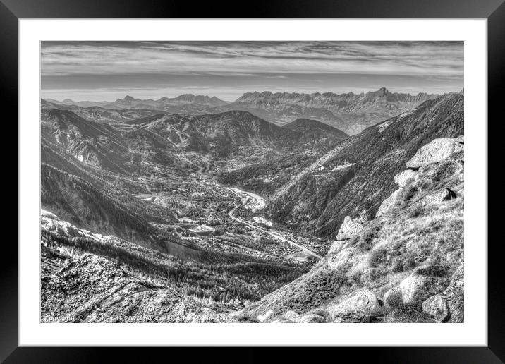 Alps Mountain Valley Framed Mounted Print by David Pyatt
