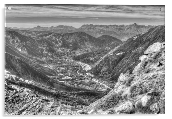 Alps Mountain Valley Acrylic by David Pyatt