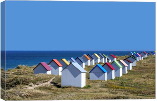 Colorful Beach Huts Canvas Print by Arterra 
