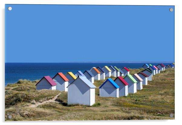 Colorful Beach Huts Acrylic by Arterra 