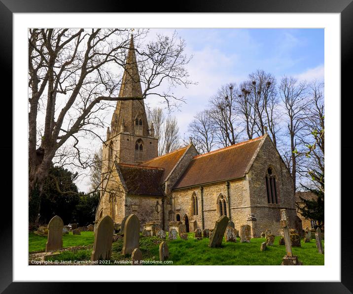 Serene Beauty of Broadwell Church Framed Mounted Print by Janet Carmichael