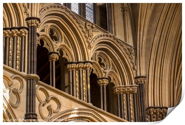 Lincoln Cathedral stone arches and pillars Print by Photimageon UK