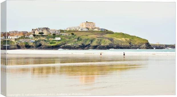 The Atlantic Hotel, Newquay Cornwall. Canvas Print by Neil Mottershead