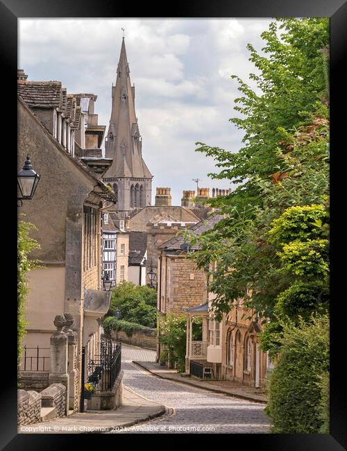 Cobbled street, Barn Hill, Stamford, Lincs Framed Print by Photimageon UK