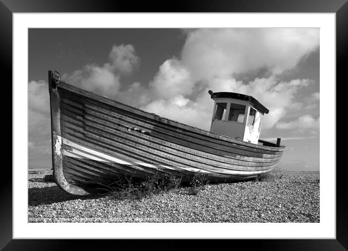 Old wooden fishing boat on beach, Eastbourne, UK Framed Mounted Print by Photimageon UK