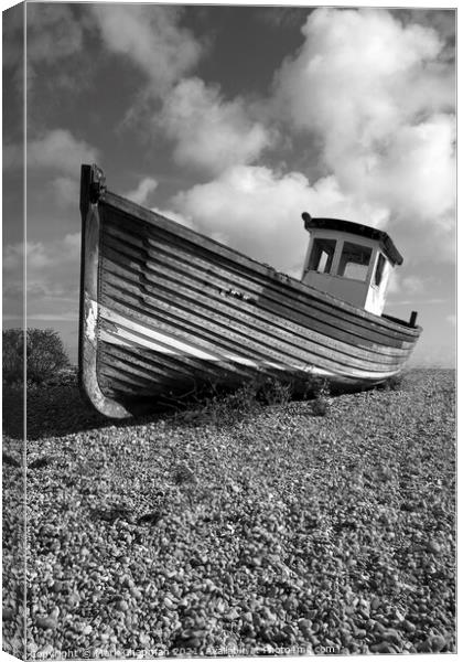 Old wooden fishing boat on beach, Eastbourne, UK Canvas Print by Photimageon UK