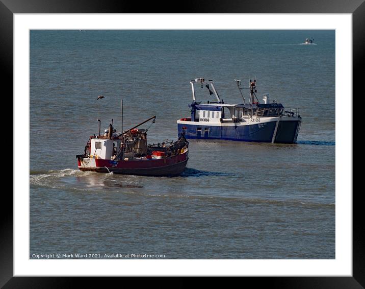 A Busy Morning near Hastings Beach. Framed Mounted Print by Mark Ward