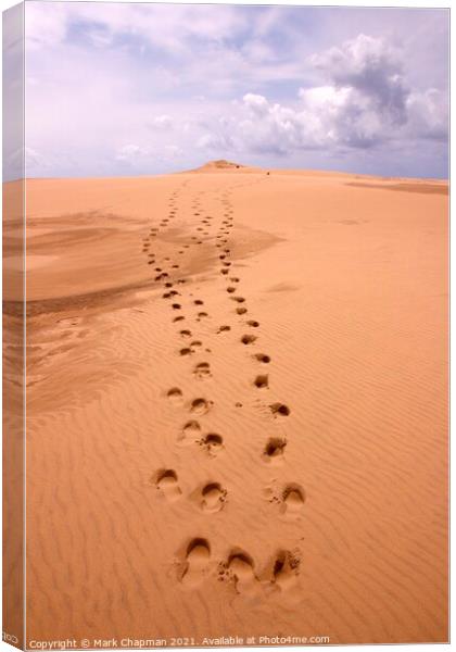 Footprints in the sand, Dune du Pyla, France Canvas Print by Photimageon UK