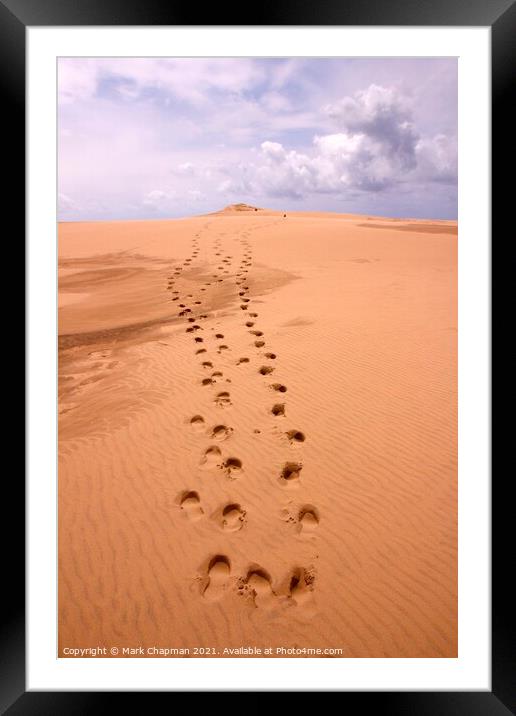 Footprints in the sand, Dune du Pyla, France Framed Mounted Print by Photimageon UK