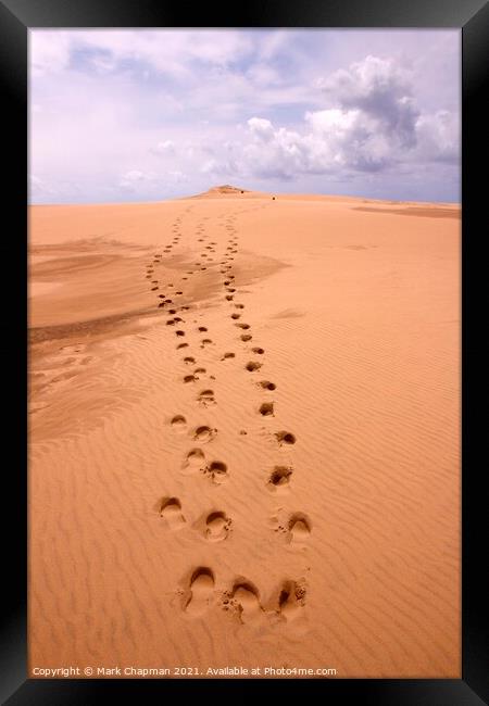 Footprints in the sand, Dune du Pyla, France Framed Print by Photimageon UK