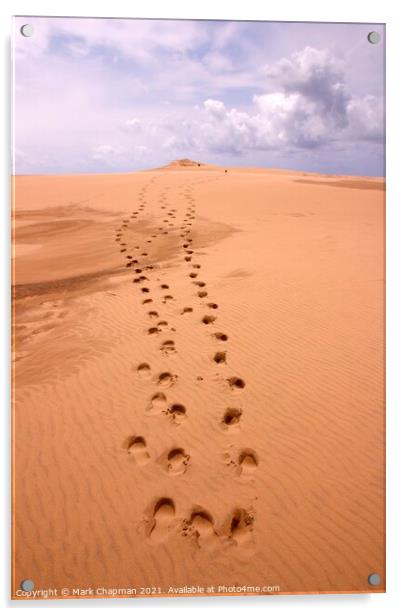 Footprints in the sand, Dune du Pyla, France Acrylic by Photimageon UK