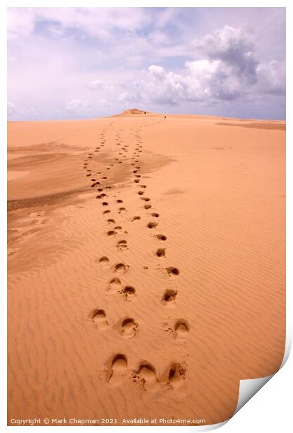 Footprints in the sand, Dune du Pyla, France Print by Photimageon UK