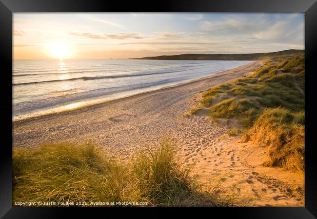 Freshwater West Pembrokeshire Framed Print by Justin Foulkes