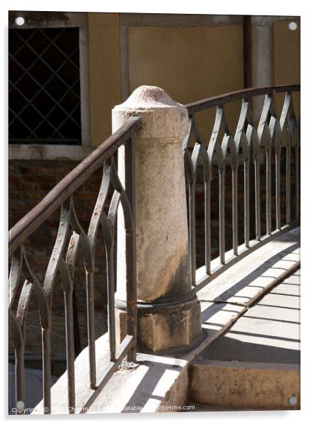 Sunlit bridge railings, Venice Acrylic by Photimageon UK