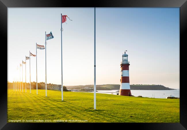 Smeaton's Tower, Plymouth Hoe Framed Print by Justin Foulkes