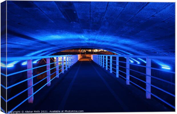 Blue walkway Canvas Print by Alister Firth Photography