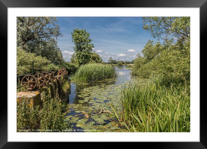 Sluice Gates at Cutt Mill in North Dorset Framed Mounted Print by colin chalkley
