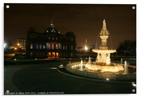 Doulton Fountain & Peoples Palace Acrylic by Alister Firth Photography
