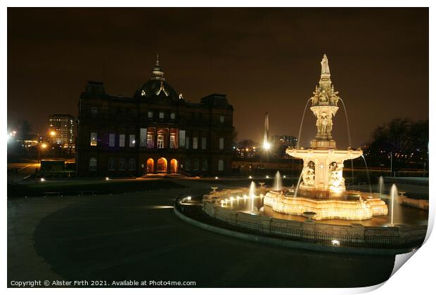 Doulton Fountain & Peoples Palace Print by Alister Firth Photography