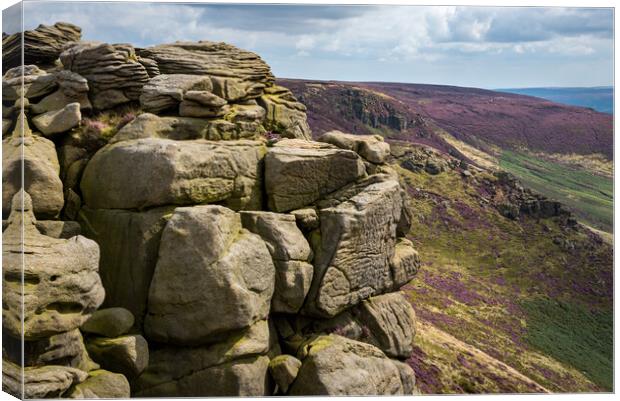 Upper Tor, Kinder Scout, Derbyshire Canvas Print by Andrew Kearton