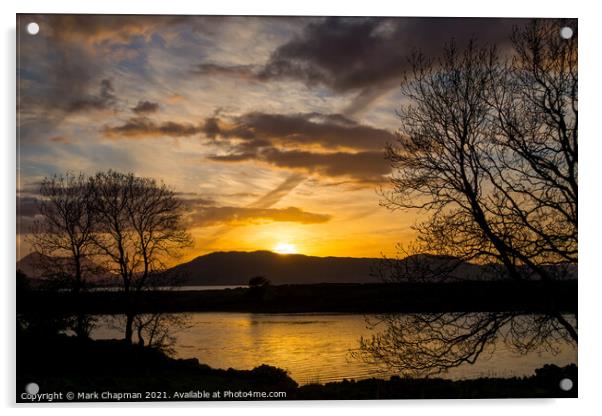 Orange sunset, Broadford Bay, Skye Acrylic by Photimageon UK