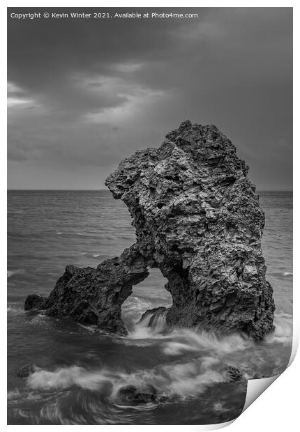 Stormy Shot rock Print by Kevin Winter