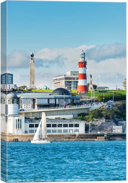 Plymouth Hoe, Plymouth, Devon Canvas Print by Justin Foulkes