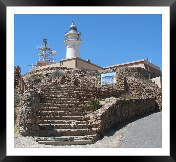 Lighthouse at Las Sirenas, Cabo de Gata, Spain Framed Mounted Print by Sheila Eames