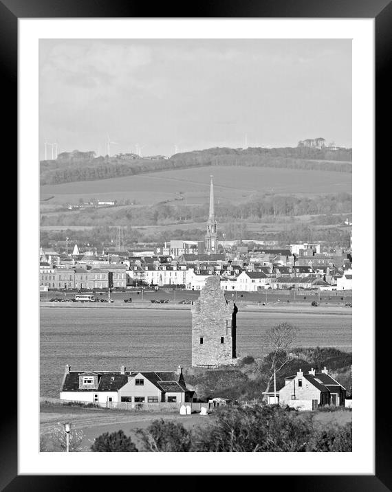 Ayr, a view (mono) Framed Mounted Print by Allan Durward Photography