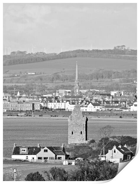 Ayr, a view (mono) Print by Allan Durward Photography