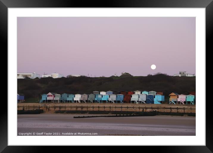 Moonset over Frinton on Sea Framed Mounted Print by Geoff Taylor