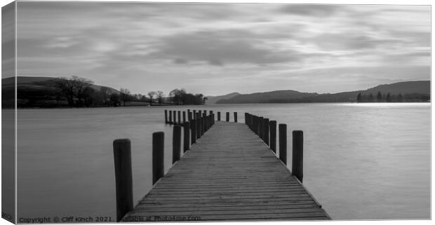 Lake Coniston Jetty  Canvas Print by Cliff Kinch