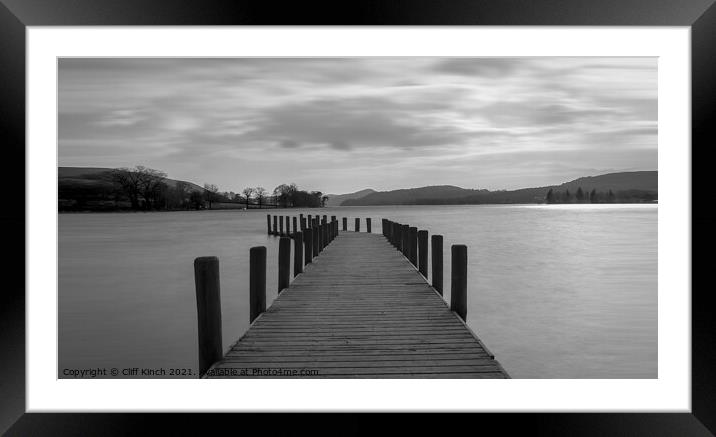 Lake Coniston Jetty  Framed Mounted Print by Cliff Kinch