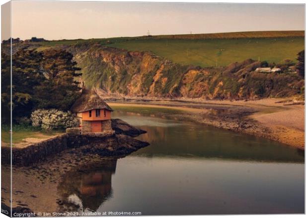The Boathouse at Bantham beach  Canvas Print by Ian Stone