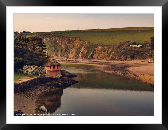 The Boathouse at Bantham beach  Framed Mounted Print by Ian Stone