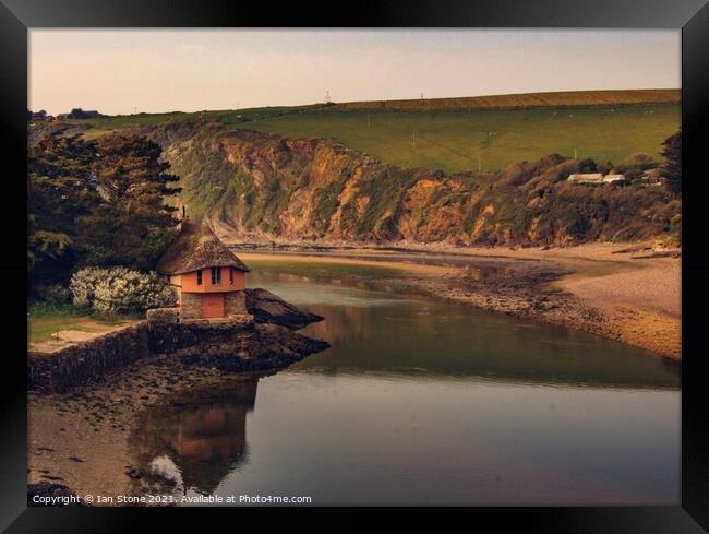 The Boathouse at Bantham beach  Framed Print by Ian Stone