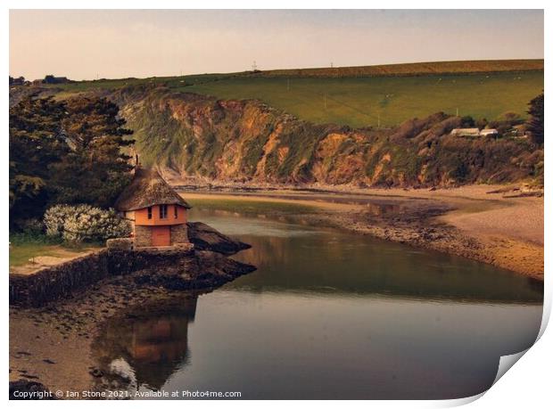 The Boathouse at Bantham beach  Print by Ian Stone