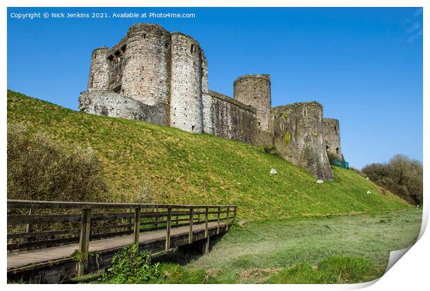 Kidwelly Castle Carmarthenshire Wales Print by Nick Jenkins
